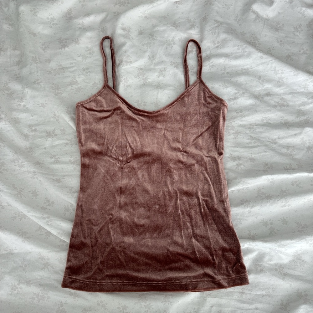 Aeropostale Pink Velvet Fitted Sleeveless Camisole
